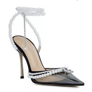 MACH & MACH Diamond of‎ Elizabeth Imitation Pearl Pointed Toe Pump EU 40 $1130